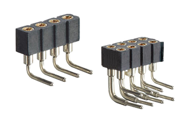 LCP ピンヘッダー FRR-20(T〇) ソケット(丸)2.00mmピッチ ライトアングル(1列/2列) 接続側φ0.47mmピン